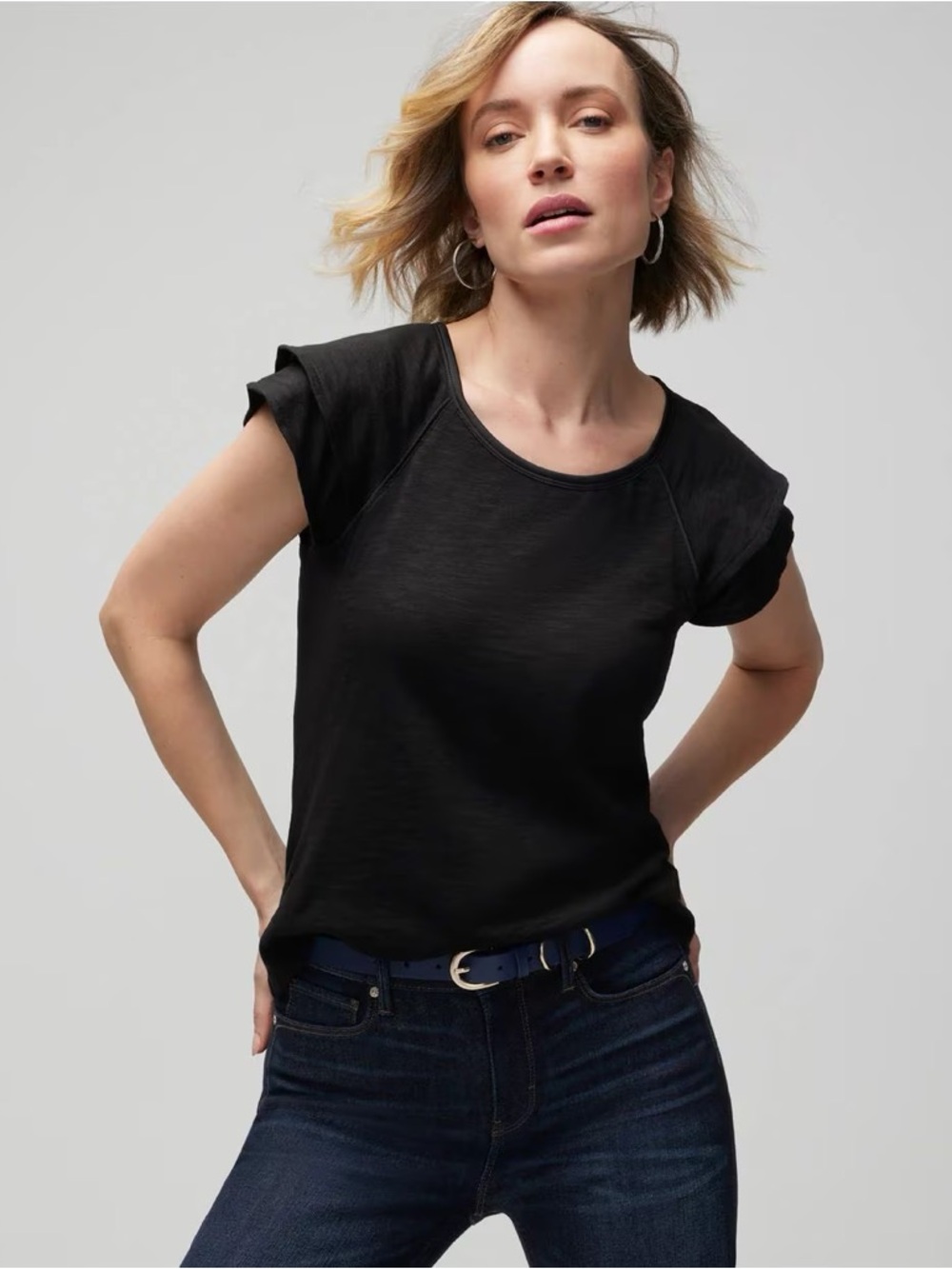 White House Black Market Black Short Sleeve Tee
